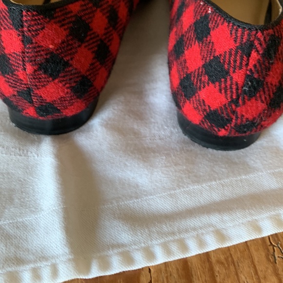 Talbots Red and Black Plaid Cloth Ballet Flats - size 7.5 - Picture 7 of 9